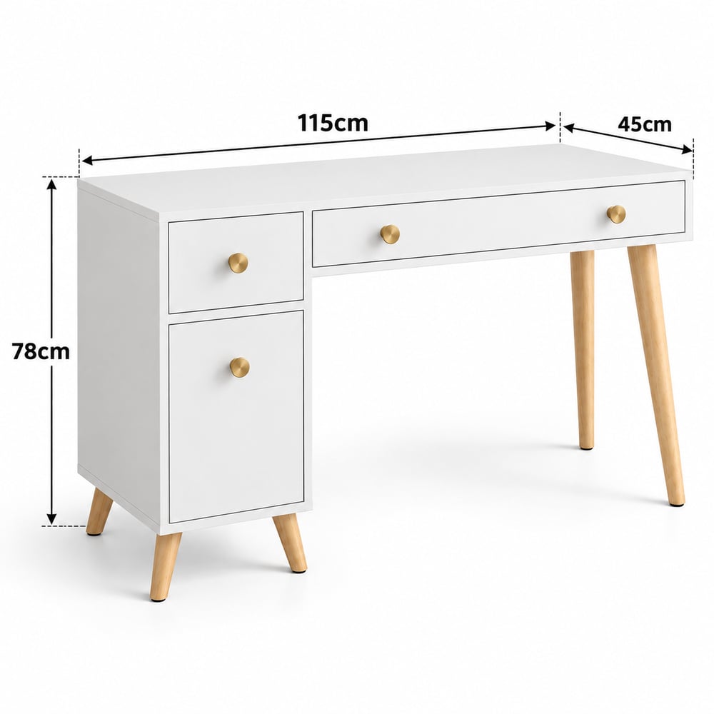 ESCRITORIO VENTITAS PERU SILVIA 45 CM X 115 CM BLANCO TOCADOR VINTAGE VENTITAS HOME - 5