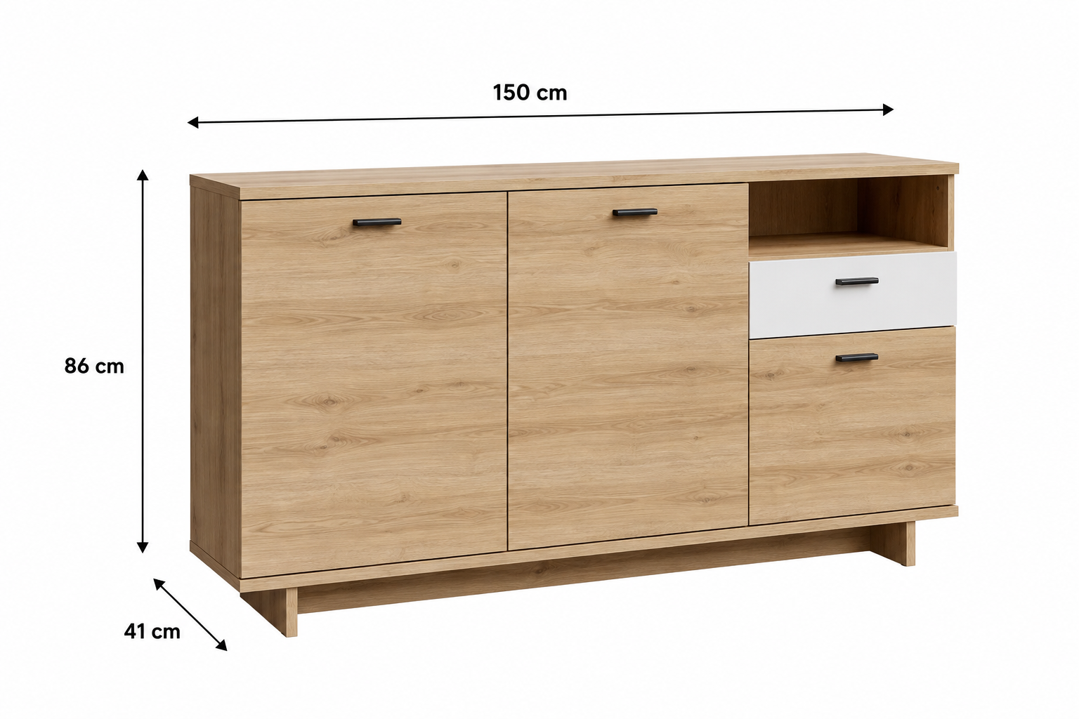 APARADOR VENTITAS PERU VANIA NORDICO DUNA 1 CAJON BEIGE BLANCO - 6
