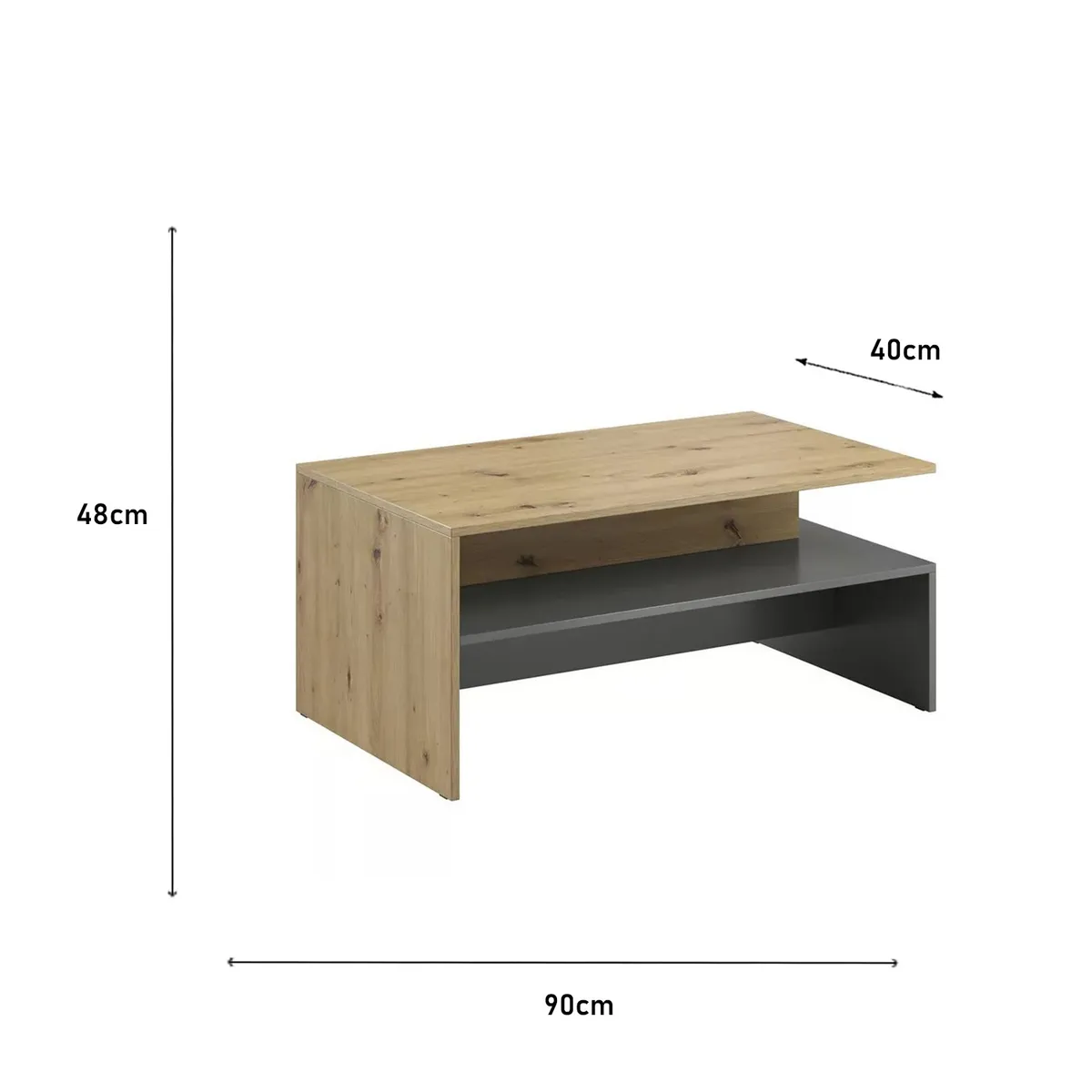 MESA DE CENTRO VENTITAS PERU KEISHALL 100CM DUNA Y PLOMO - 6