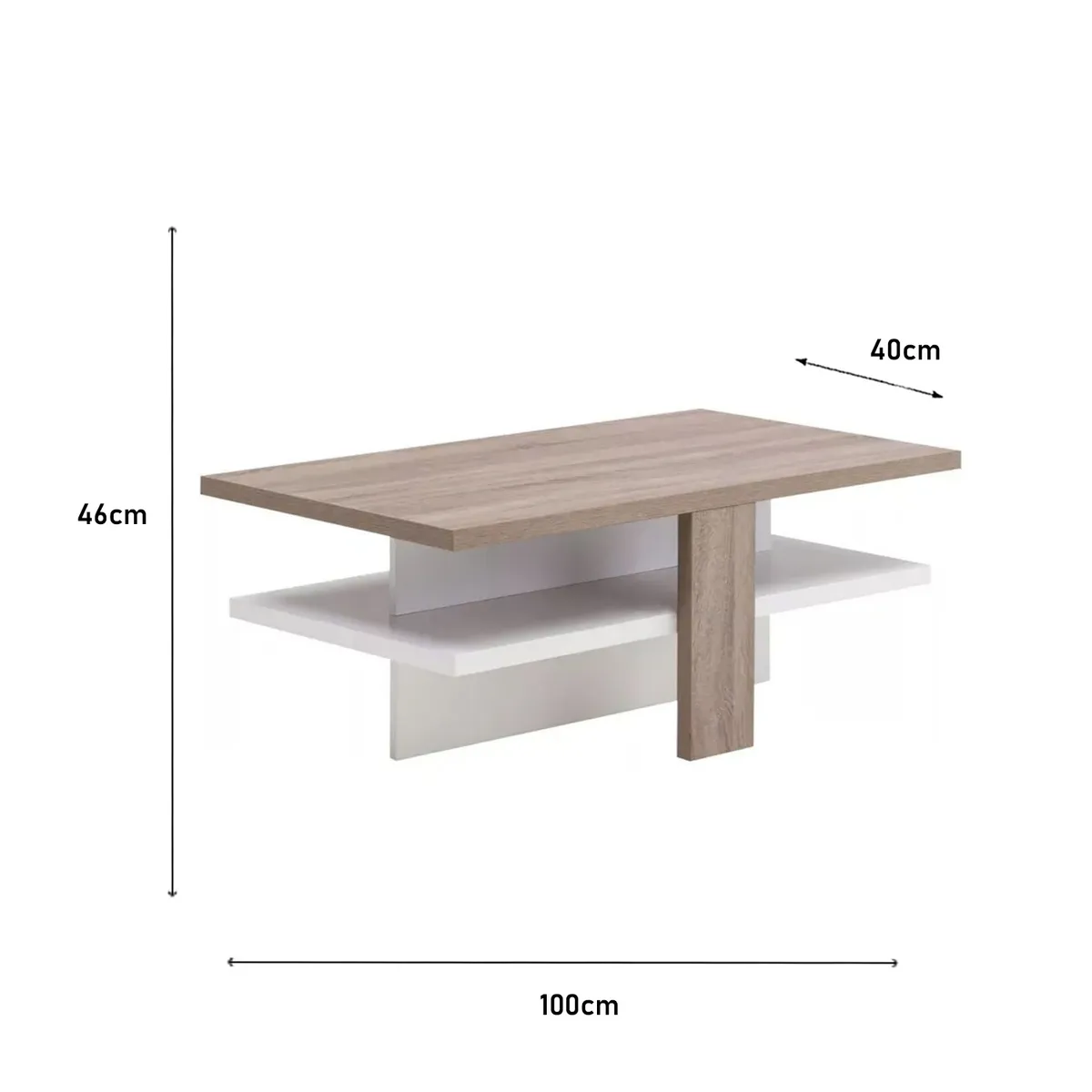 MESA DE CENTRO VENTITAS PERU JULIETA MINIMALISTA DUNA Y BLANCO - 6