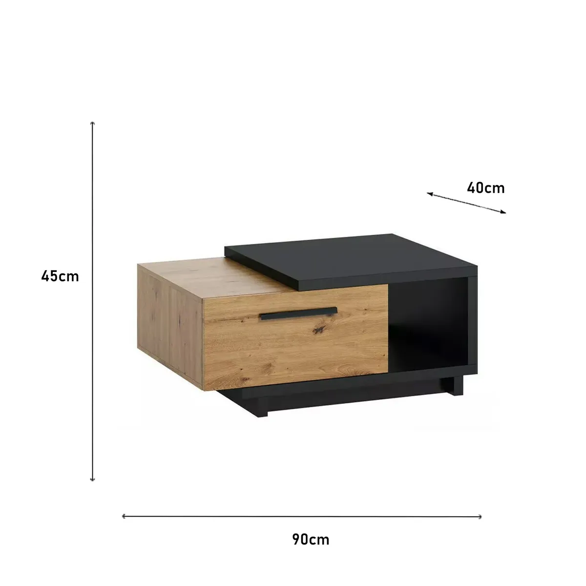 MESA DE CENTRO MINIMAL ROBERTO VENTITAS HOME DUNA Y NEGRO - 6