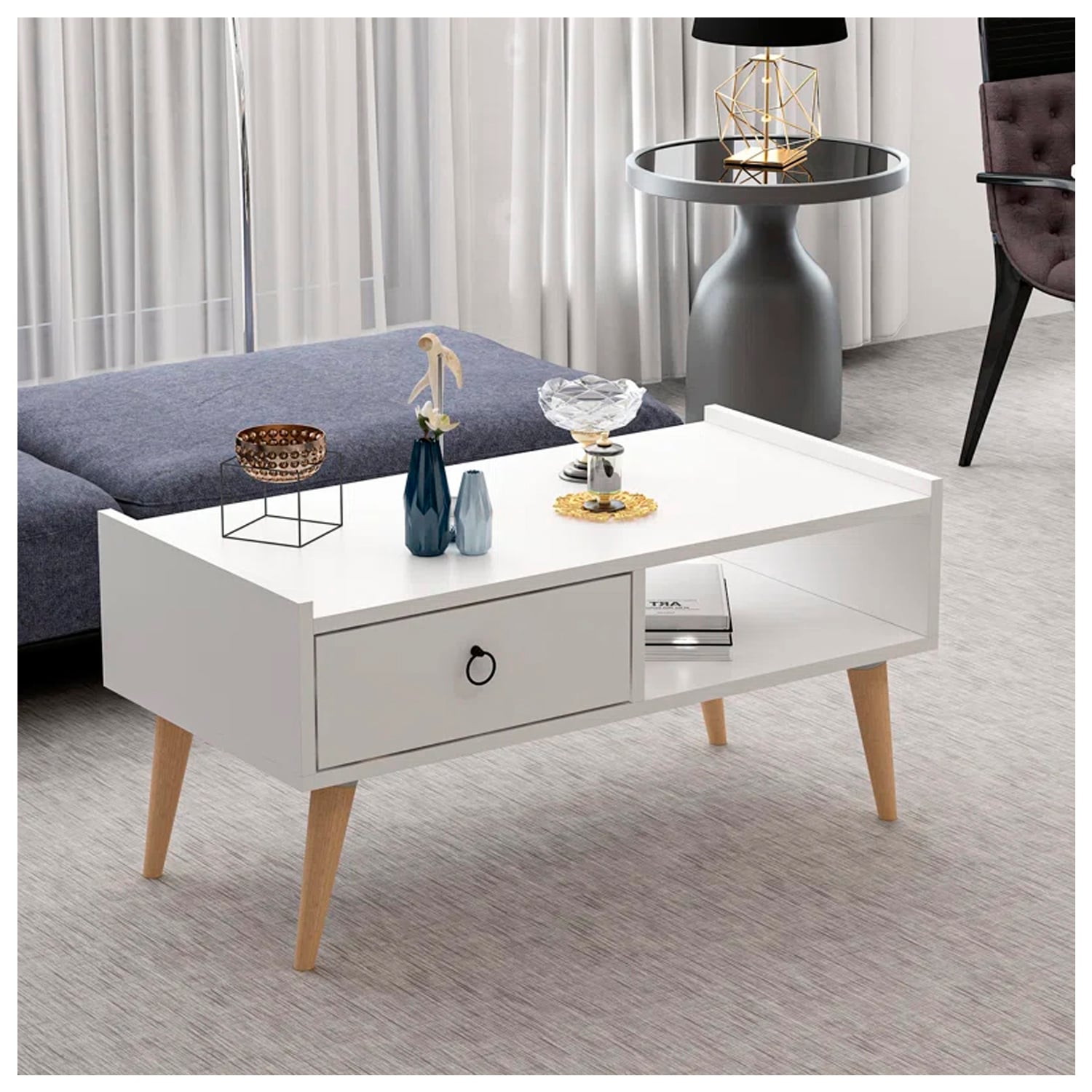 MESA DE CENTRO VINTAGE DIANNE VENTITAS HOME BLANCO - 1