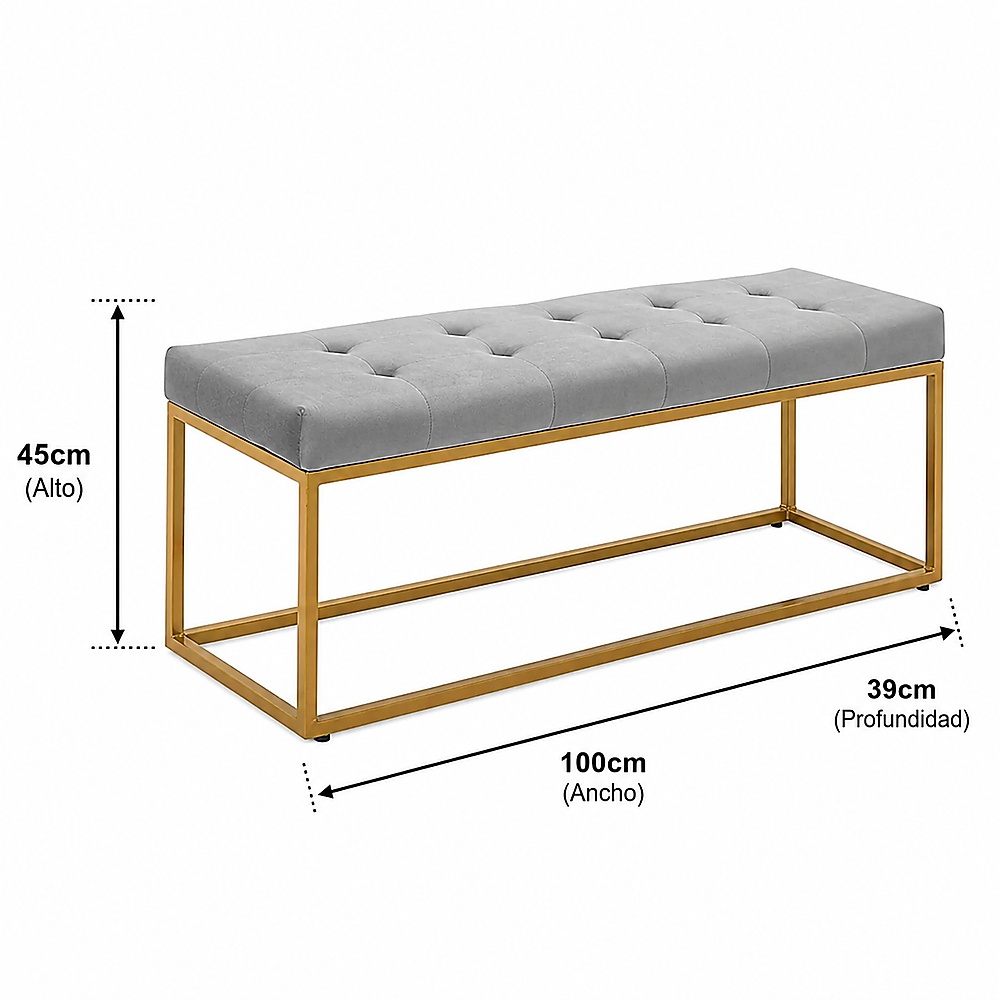 BANQUETA VENTITAS PERU MILO HOME GRIS CLARO - 5