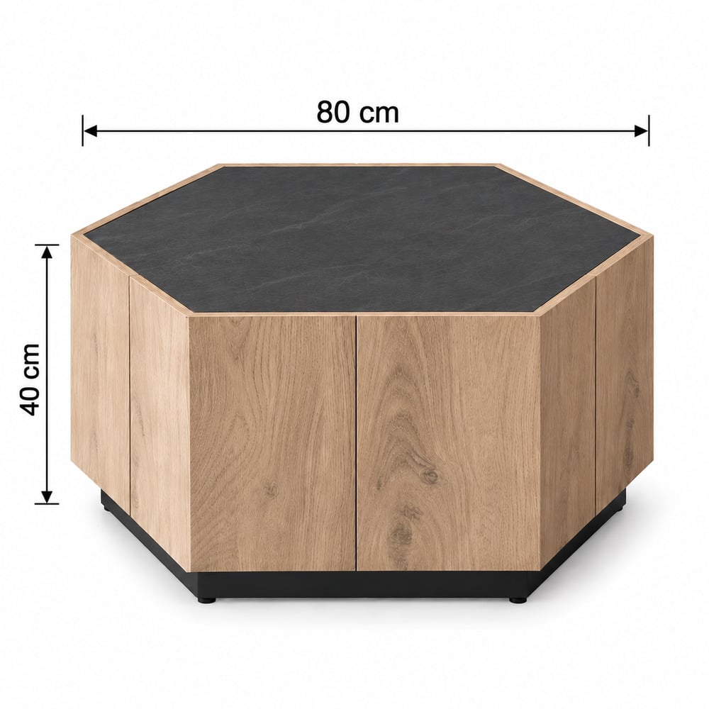 MESA DE CENTRO VENTITAS PERU LETICIA MODERNA ROVERE Y NEGRO - 6
