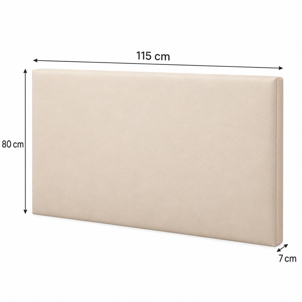 CABECERA 1 ½ PLAZA DE CUERO COLOR BEIGE ELEONOR VENTITAS HOME - 5