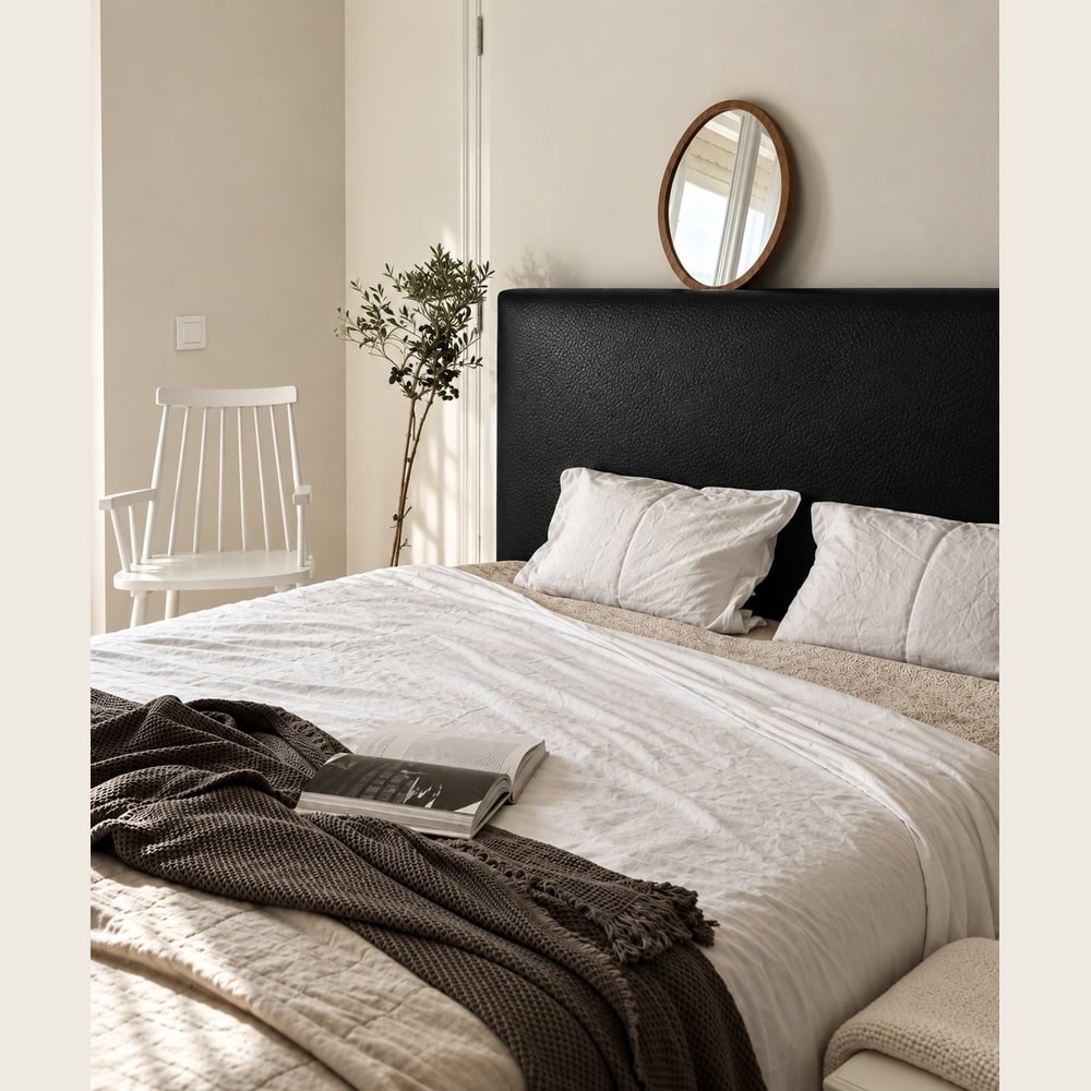 CABECERA QUEEN DE CUERO COLOR NEGRO ELEONOR VENTITAS HOME - 3