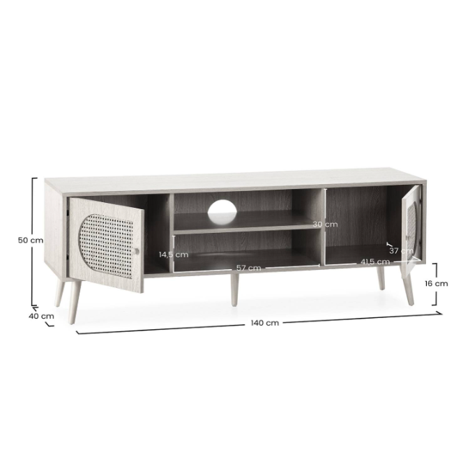 MESA DE TV Ratán 50” Ytann VENTITAS HOME ROVERE - 4