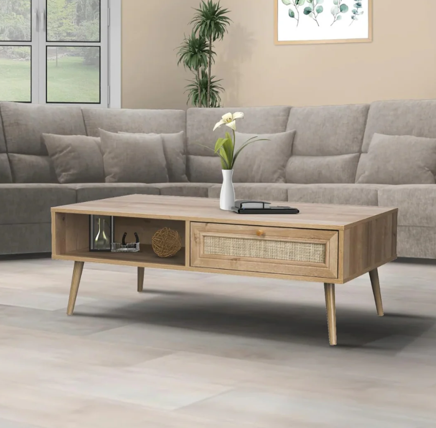 MESA DE CENTRO RATÁN VANIÁ VENTITAS HOME COLOR DUNA - 1