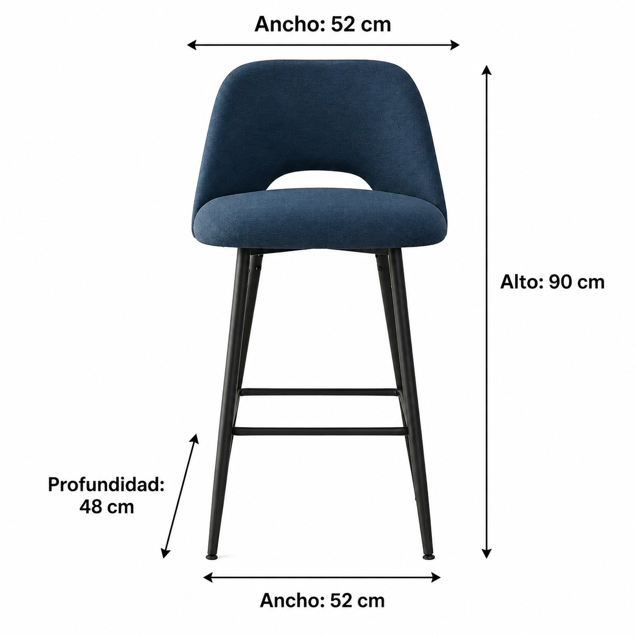BANCO DE BAR BLUE VENTITAS HOME AZUL MARINO - 3
