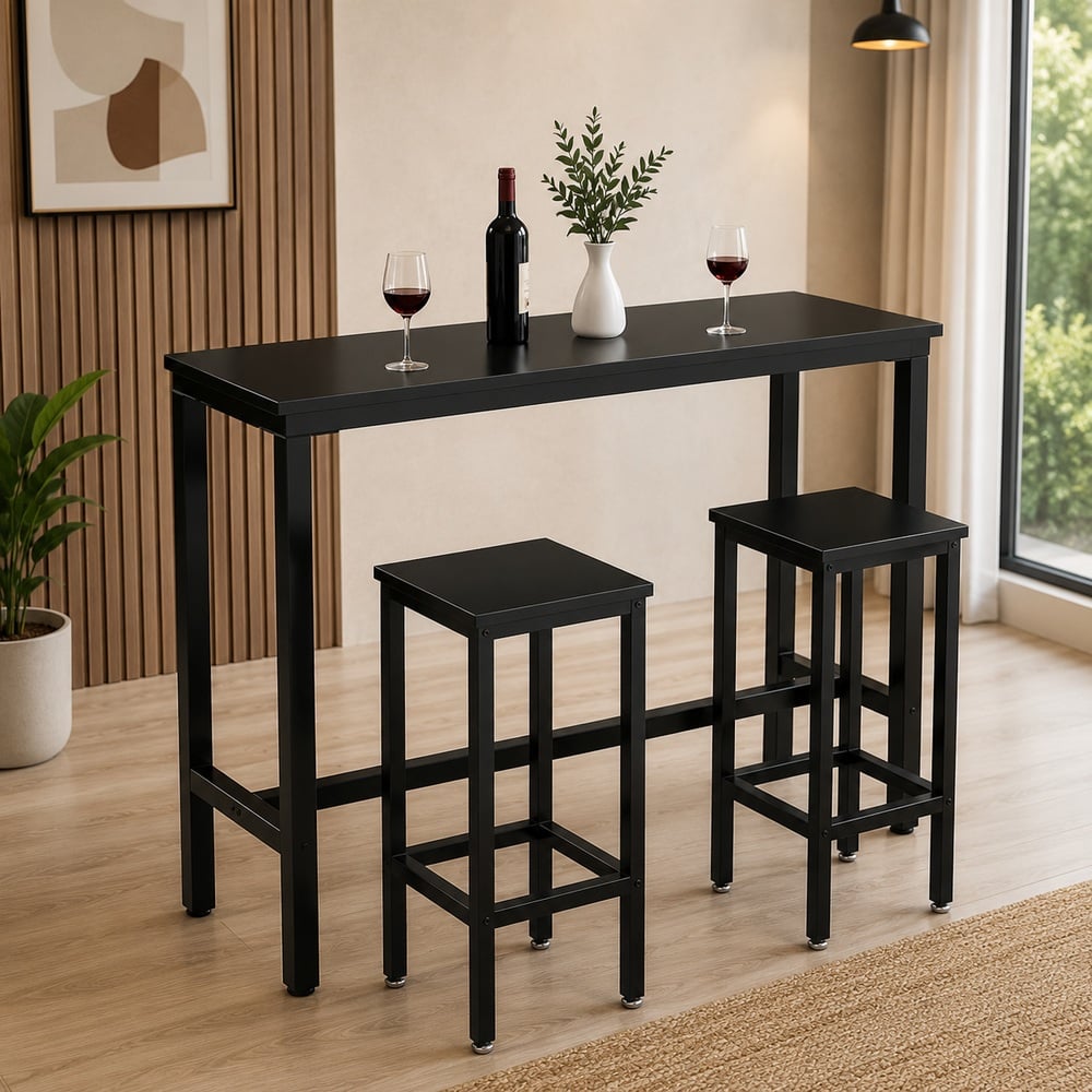 COMBO BAR MESA + 2 SILLAS VENTITAS HOME NEGRO - 1