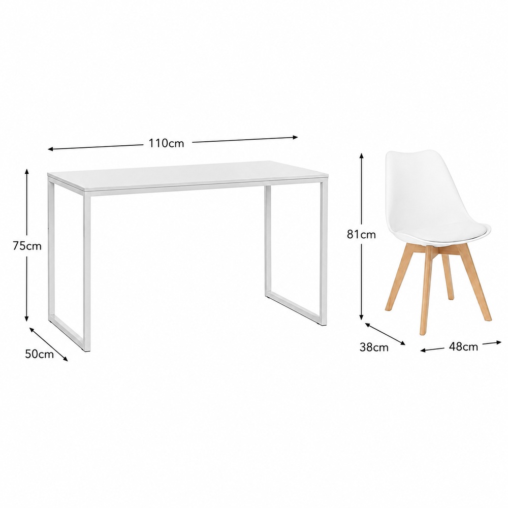 COMBO ESCRITORIO SILLA VINTAGE LARIZZA VENTITAS HOME BLANCO - 6