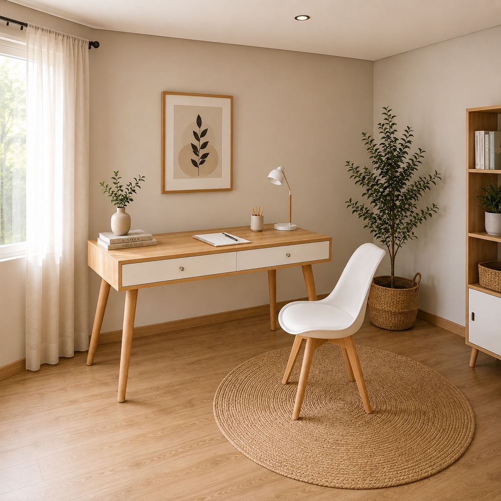 COMBO ESCRITORIO SILLA VINTAGE LARIZZA VENTITAS HOME DUNA Y BLANCO - 1