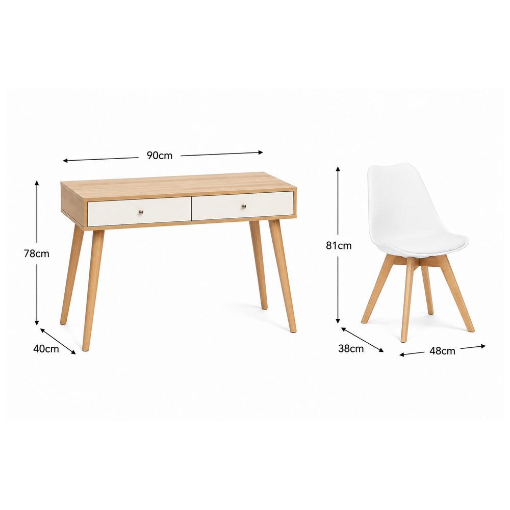COMBO ESCRITORIO SILLA VINTAGE LARIZZA VENTITAS HOME DUNA Y BLANCO - 4