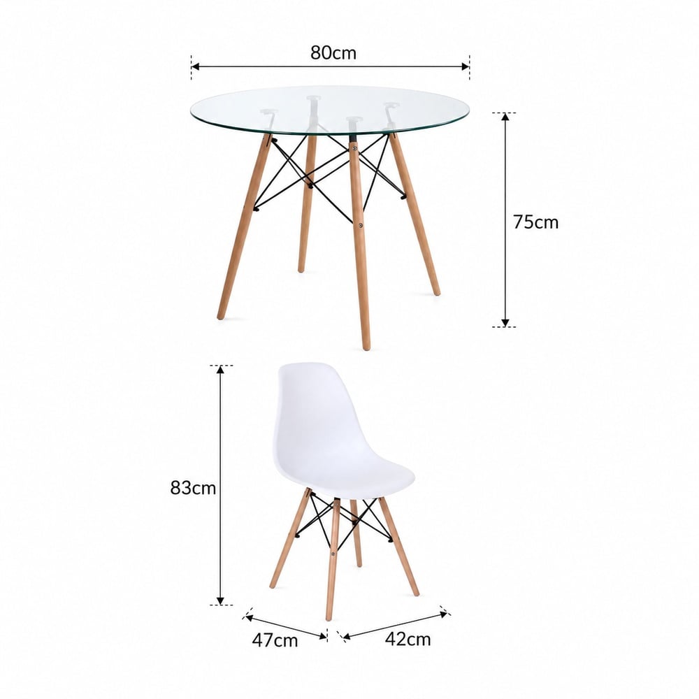 COMBO MESA + 4 SILLAS VINTAGE TEIONA VENTITAS HOME BLANCO - 4
