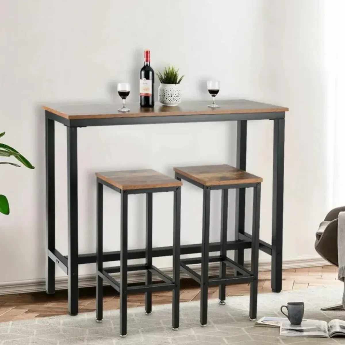 COMBO MESA DE COMEDOR INDUSTRIAL + 2 SILLAS INDUSTRIALES - 1