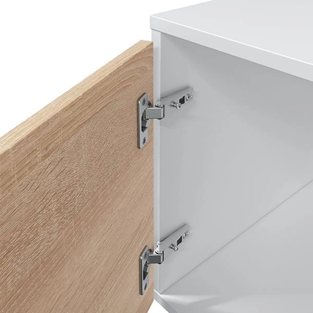 COMBO MESA DE TV 77° + ESTANTE ARTEMISA ROVERE Y BLANCO - 3