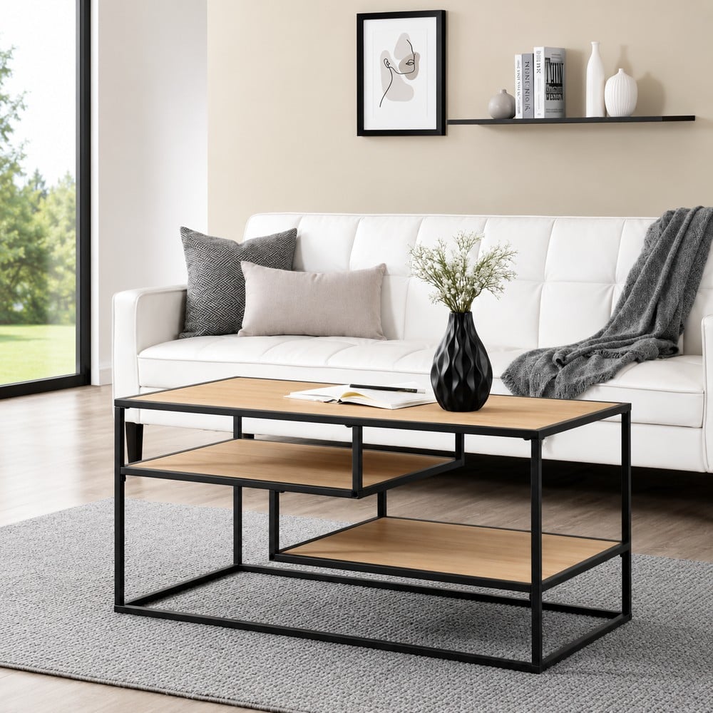 MESA DE CENTRO INDUSTRIAL CORINNE VENTITAS HOME NÁCAR - 2