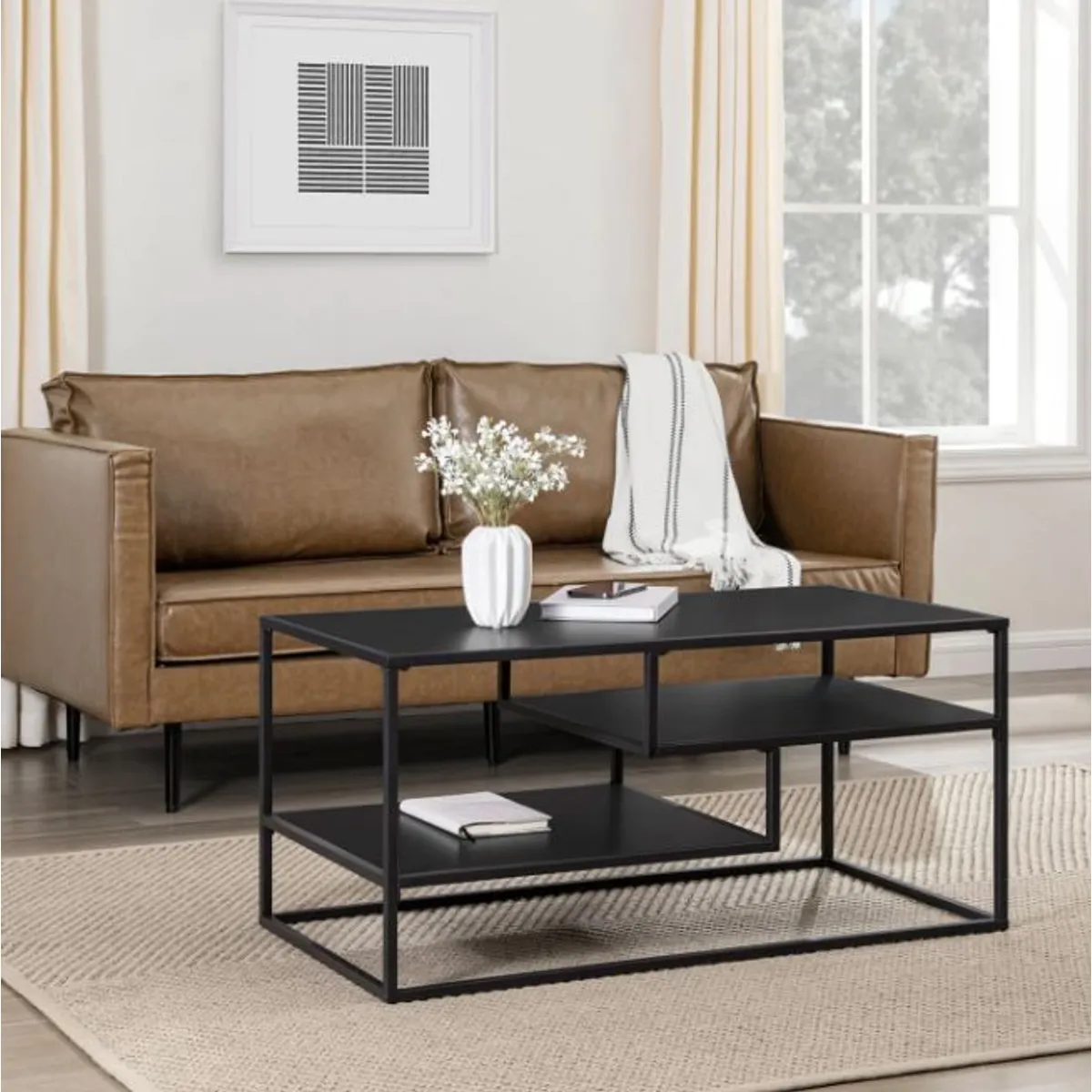 MESA DE CENTRO INDUSTRIAL CORINNE VENTITAS HOME NEGRO - 1