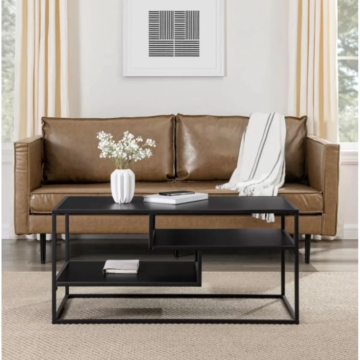 MESA DE CENTRO INDUSTRIAL CORINNE VENTITAS HOME NEGRO - 2