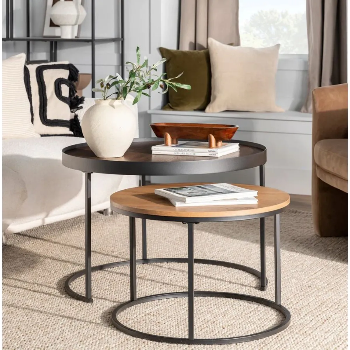 MESA DE CENTRO INDUSTRIAL LÁNIKA VENTITAS HOME CARAMELO Y HAYA - 1