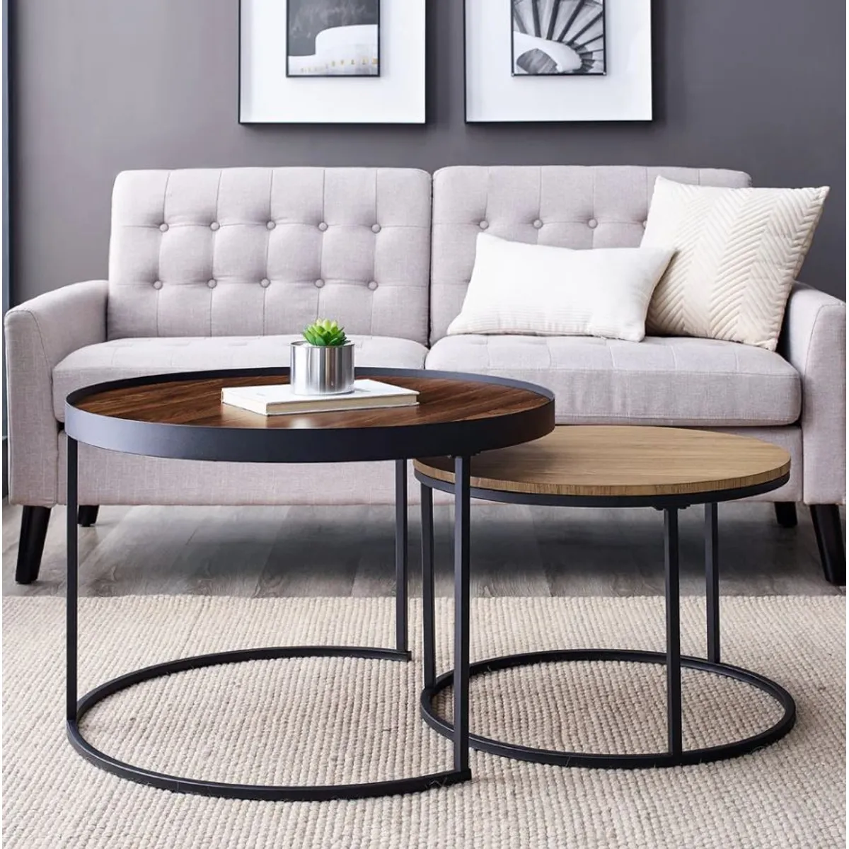 MESA DE CENTRO INDUSTRIAL LÁNIKA VENTITAS HOME CARAMELO Y HAYA - 2