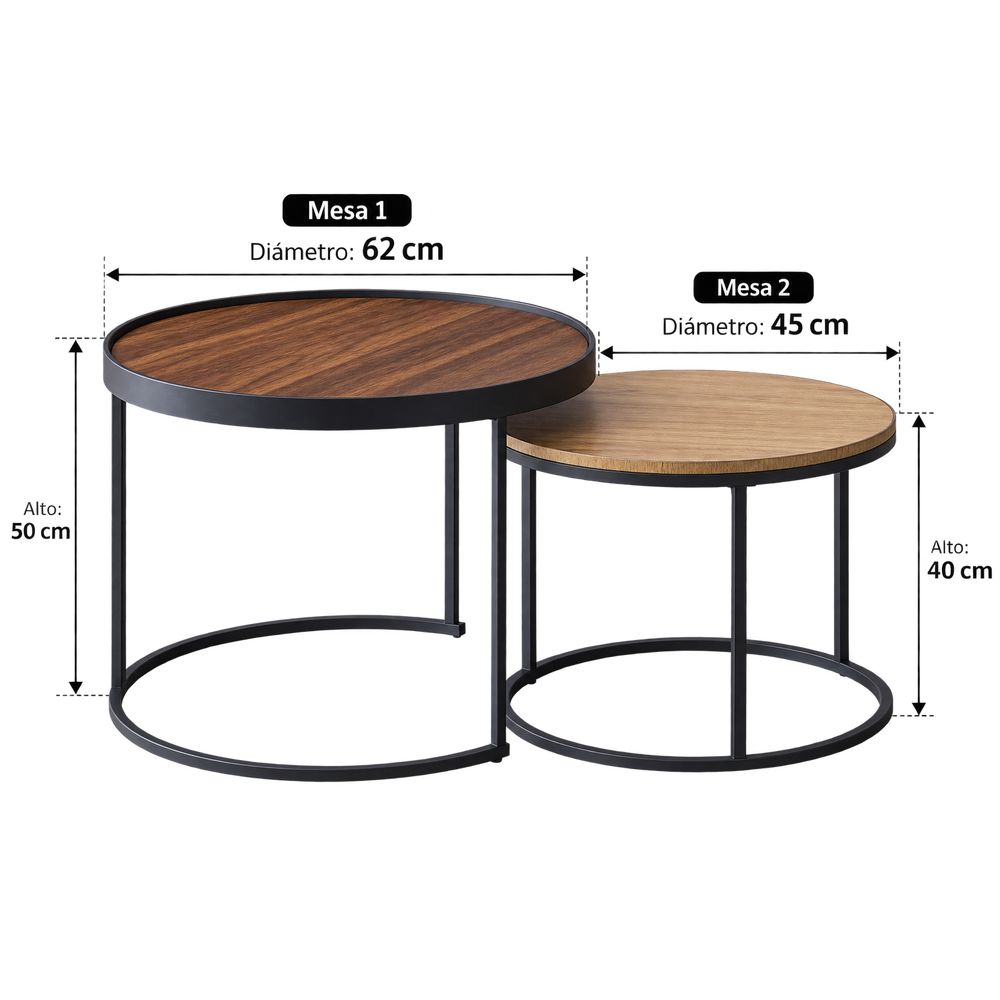 MESA DE CENTRO INDUSTRIAL LÁNIKA VENTITAS HOME CARAMELO Y HAYA - 4