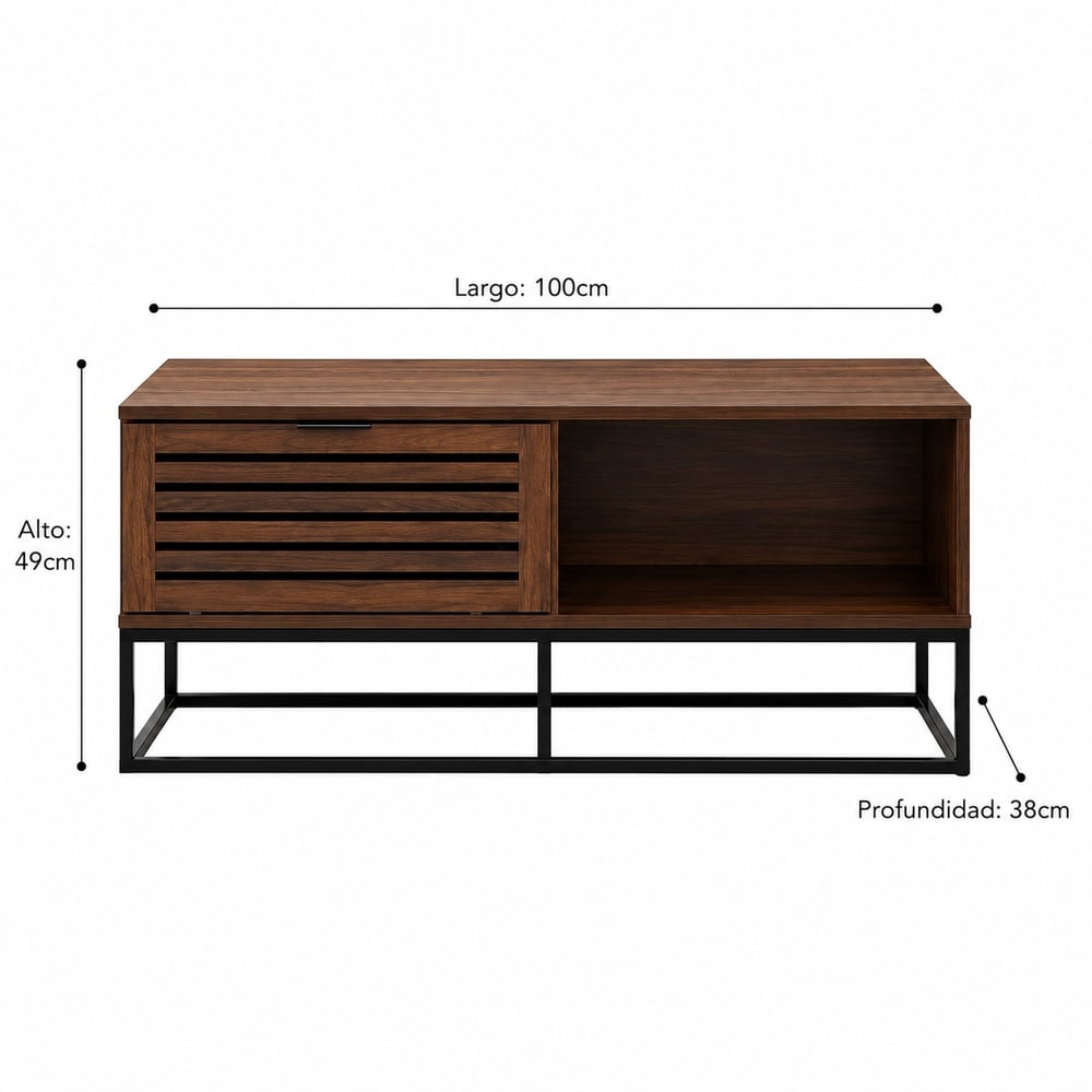 MESA DE CENTRO INDUSTRIAL RATTINA VENTITAS HOME CARAMELO - 3
