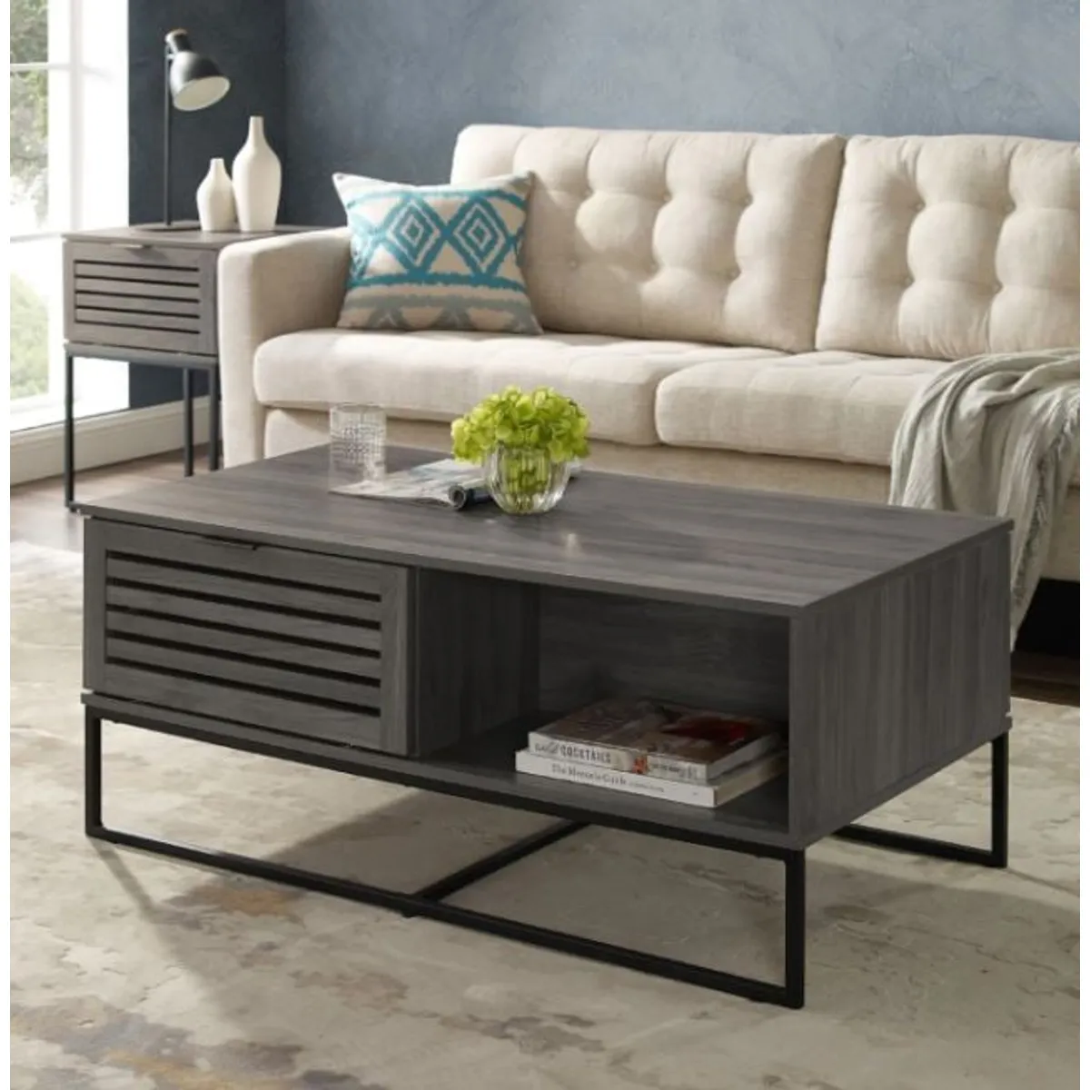 MESA DE CENTRO INDUSTRIAL RATTINA VENTITAS HOME ROBLE GRIS - 2