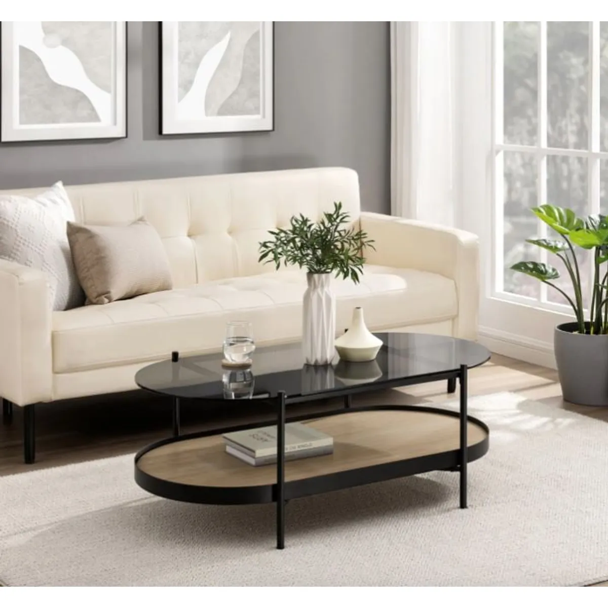 MESA DE CENTRO INDUSTRIAL VOSKA VIDRIO VENTITAS HOME ROVERE - 2