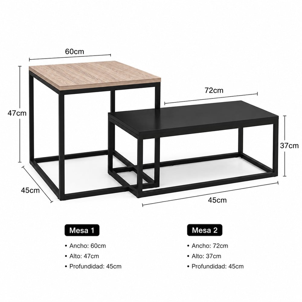 MESA DE CENTRO KALINA VENTITAS PERÚ ESPRESSO Y NEGRO - 3