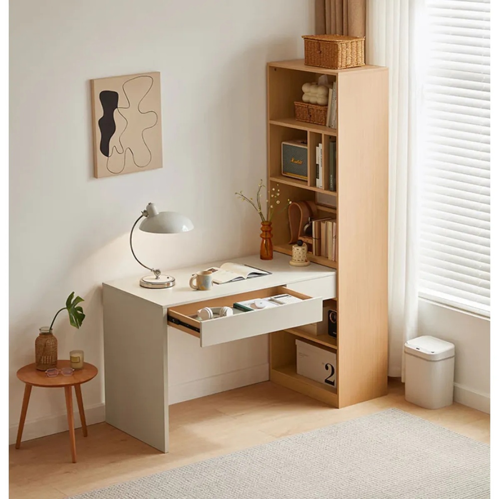 ESCRITORIO CON LIBRERO GANNY VENTITAS HOME COLOR ROVERE Y CAPRI - 1