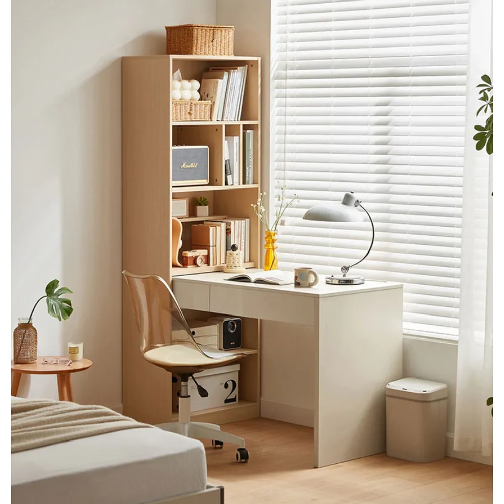 ESCRITORIO CON LIBRERO GANNY VENTITAS HOME COLOR ROVERE Y CAPRI - 3