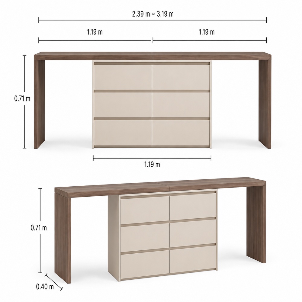 ESCRITORIO DOBLE GAZINI VENTITAS HOME COLOR MILÁN Y CAPRI - 4