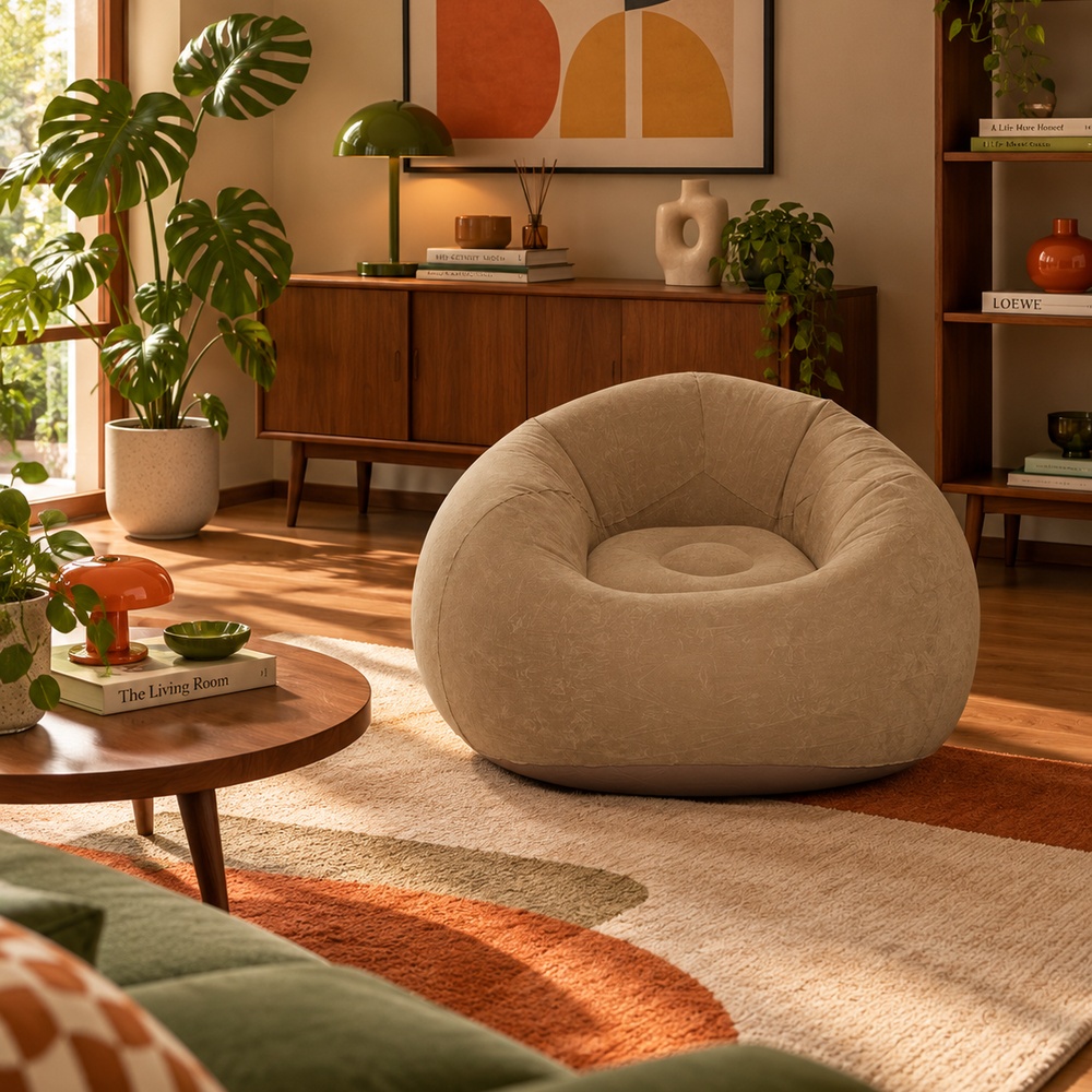 SILLÓN PUFF GRIS VENTITAS HOME - 4