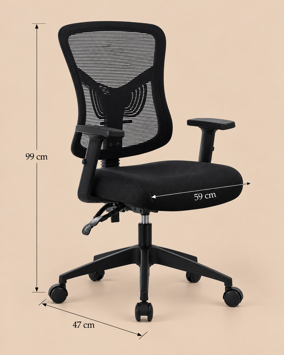 SILLA DE ESCRITORIO EJECUTIVA RECLINABLE VENTITAS HOME NEGRO - 4