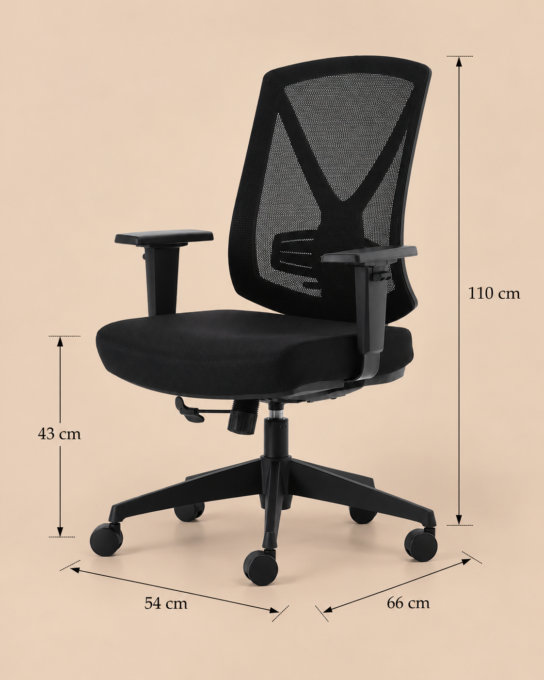 SILLA ERGONÓMICA ZENIT NEGRO VENTITAS HOME - 4