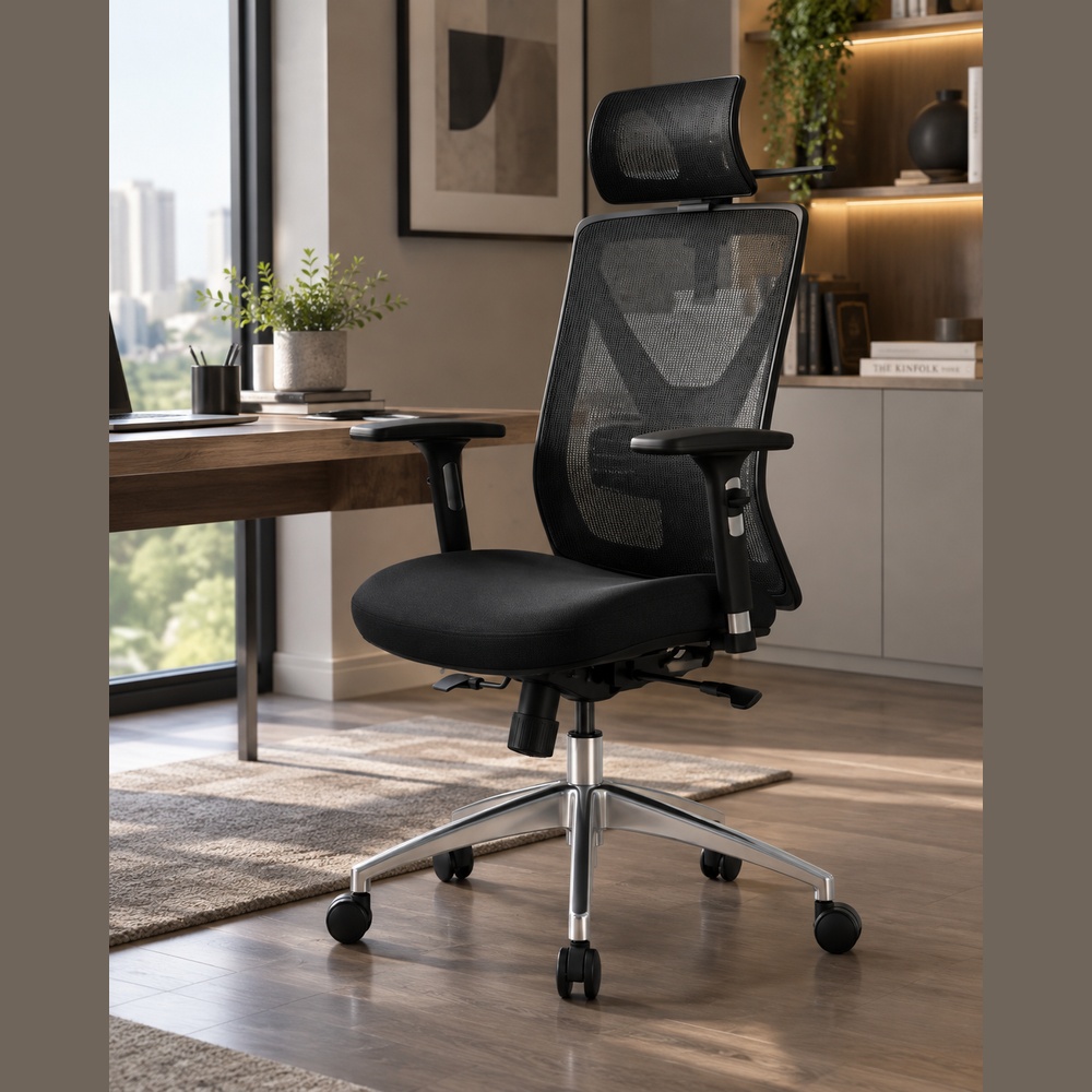 SILLA ERGONÓMICA ATLAS NEGRO VENTITAS HOME - 5