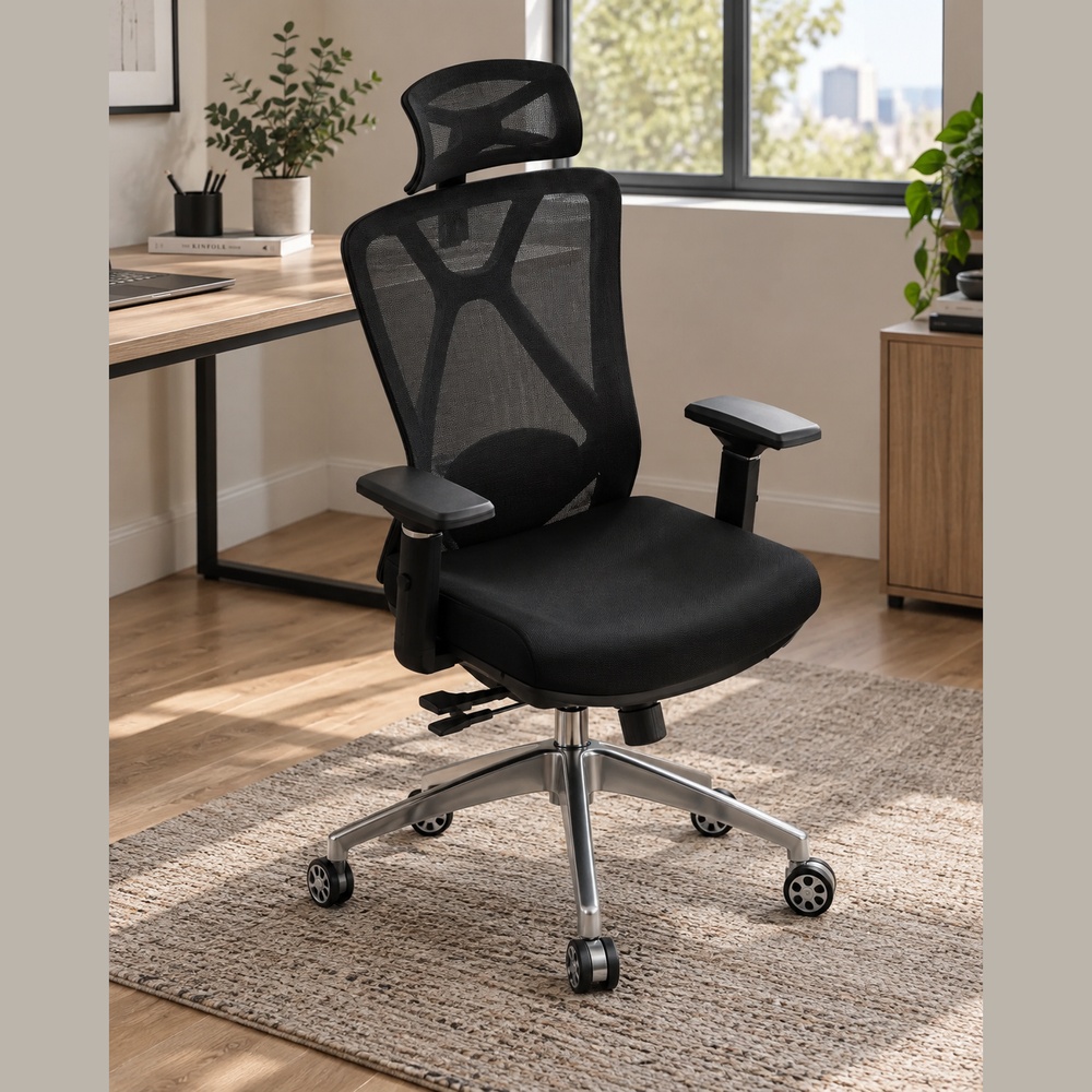 SILLA ERGONÓMICA BRISTOL NEGRO VENTITAS HOME - 5