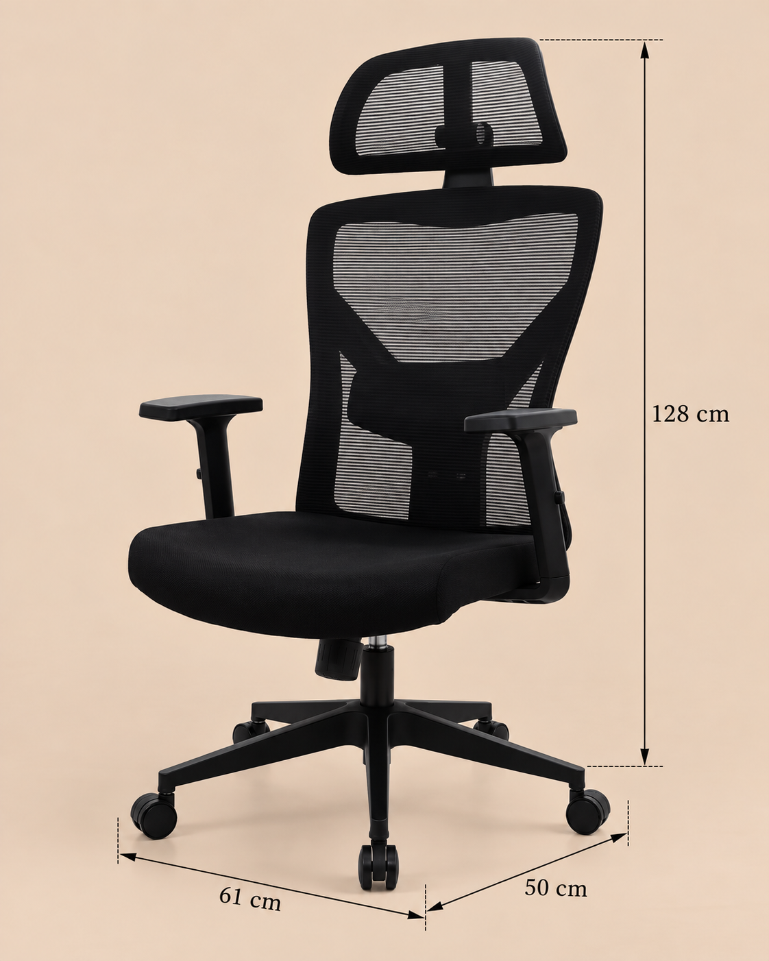 SILLA ERGONÓMICA OXFORD NEGRO VENTITAS HOME - 4
