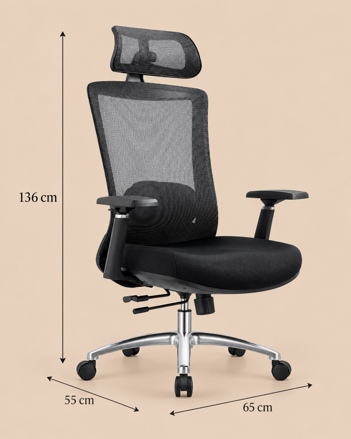 SILLA EJECUTIVA ERGONÓMICO DAKOTA NEGRO VENTITAS HOME - 3