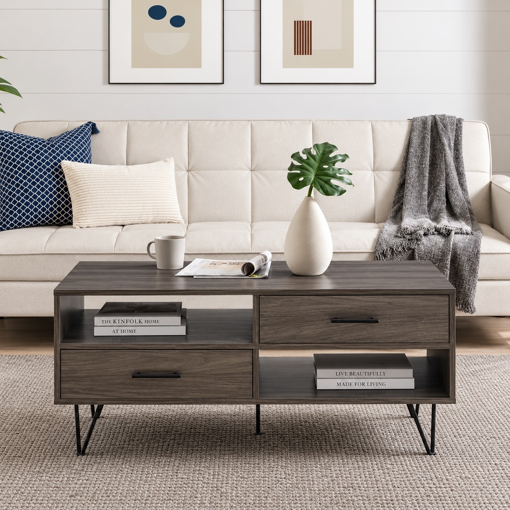 MESA DE CENTRO MINIMALISTA MAKAREN VENTITAS HOME CARBÓN - 1