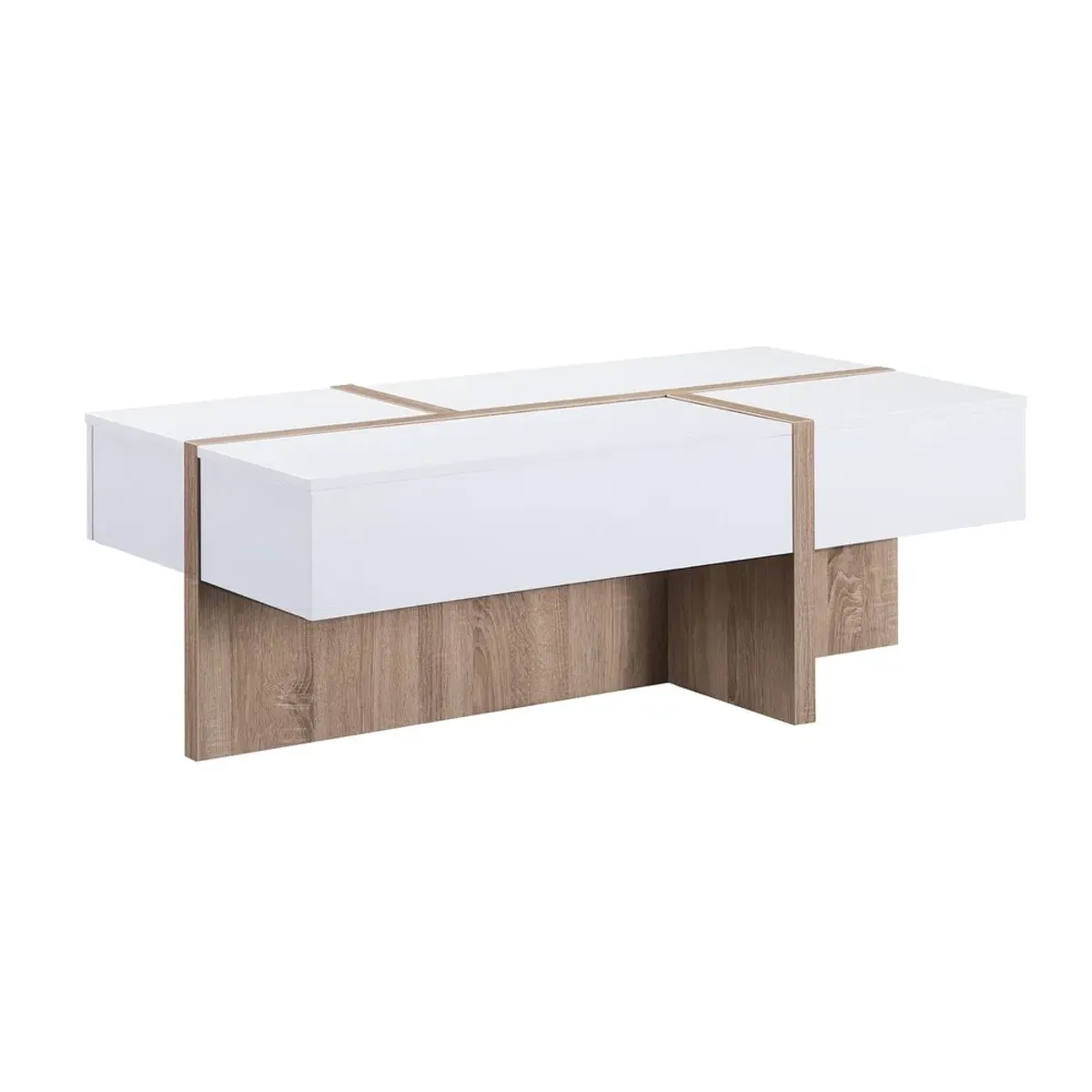 MESA DE CENTRO MINIMALISTA RABINHA VENTITAS PERÚ BLANCO Y DUNA - 2