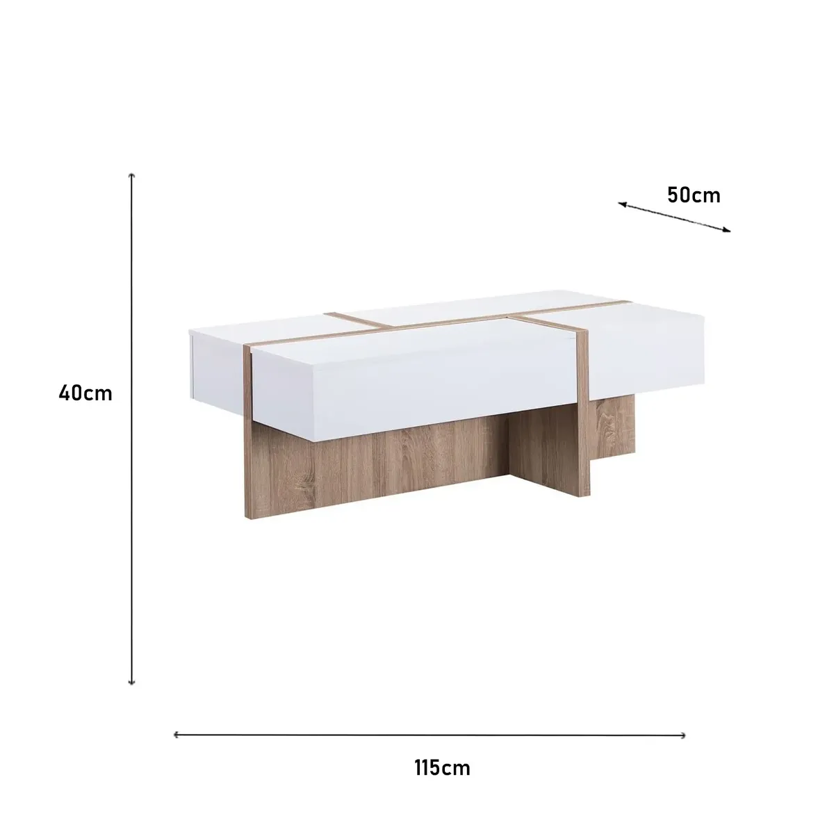 MESA DE CENTRO MINIMALISTA RABINHA VENTITAS PERÚ BLANCO Y DUNA - 3