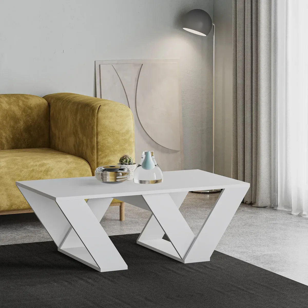 MESA DE CENTRO MINIMALISTA VIOLET VENTITAS PERÚ BLANCO - 1