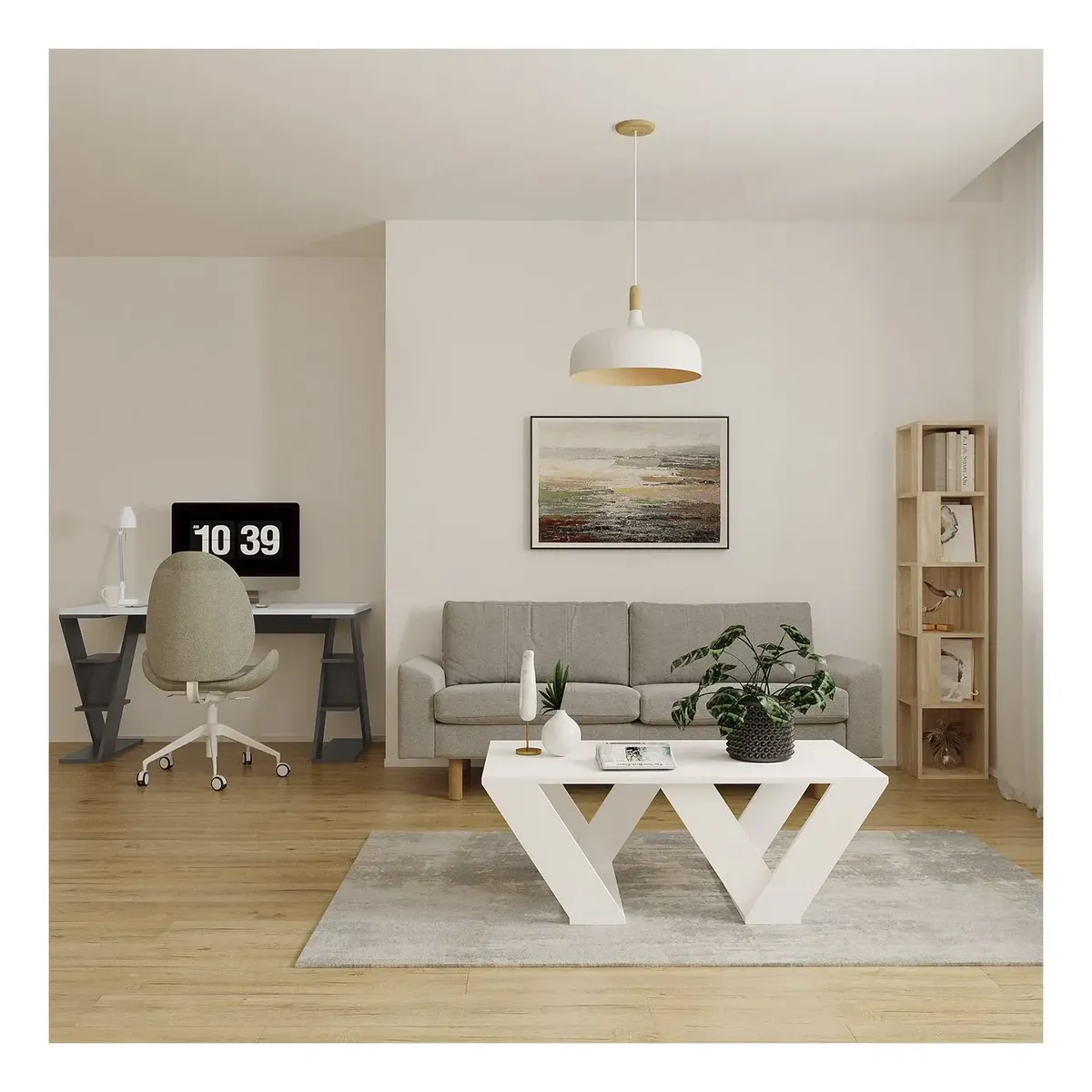 MESA DE CENTRO MINIMALISTA VIOLET VENTITAS PERÚ BLANCO - 2