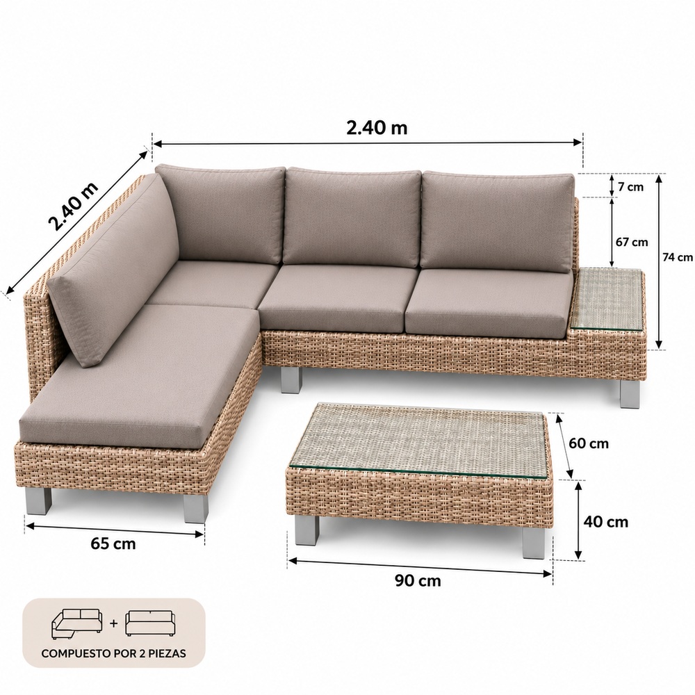 SOFÁ MODULAR DE TERRAZA MARBELLA VENTITAS HOME - 5