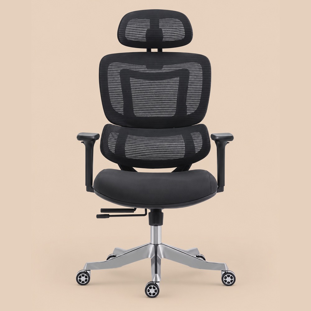 SILLA DE OFICINA ERGONÓMICA GIRATORIA ÁMBAR NEGRO VENTITAS HOME - 1