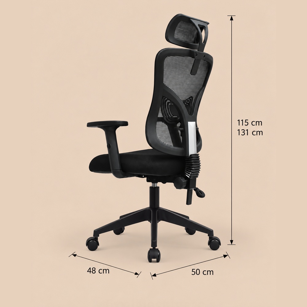 SILLA ERGONÓMICA KIOTO NEGRO VENTITAS HOME - 4