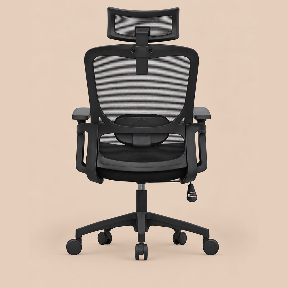 SILLA DE OFICINA DE MALLA MÓNACO NEGRO VENTITAS HOME - 3