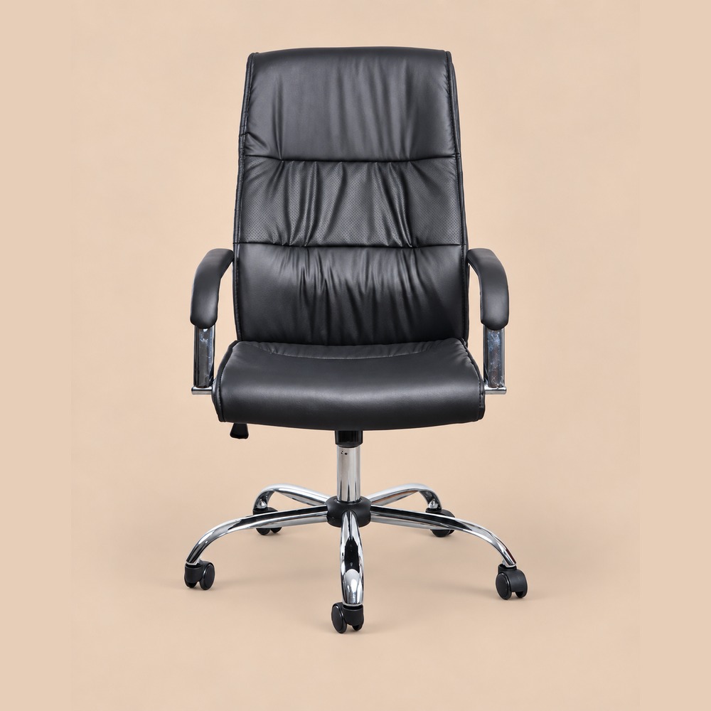 SILLA DE OFICINA ERGONÓMICA CUERO NÁPOLES NEGRO VENTITAS HOME - 1